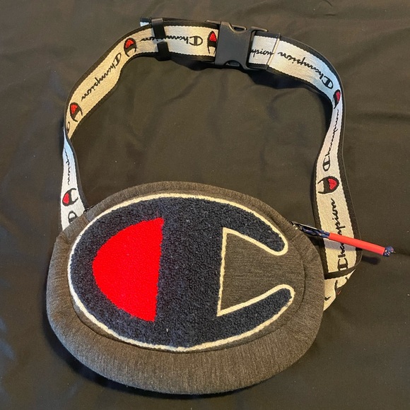 Champion Fanny Prime Waist Pack Bag CH1028-020 Dark Grey Navy Logo - Picture 1 of 2